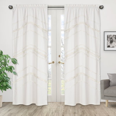 Boho Fringe Semi-Sheer Rod Pocket Curtain Panels (Set of 2) by Sweet Jojo Designs