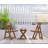 HIPS Material Outdoor Bistro Set Foldable Small Table And Chair Set With 2 Chairs And Rectangular Table, Teak-12163990