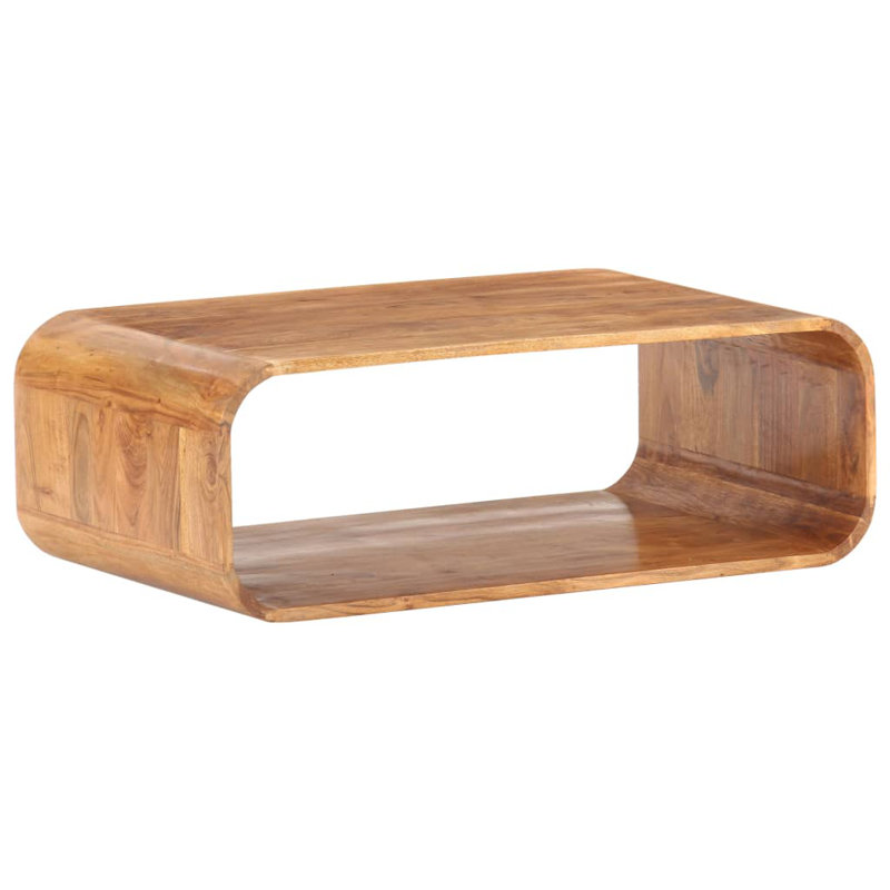 Peabody Solid Wood Floor Shelf Coffee Table with Storage