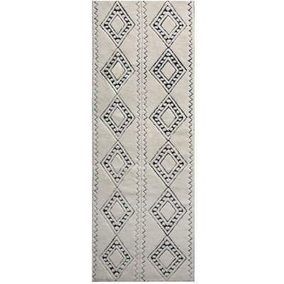 Wool Southwestern Area Rug in Gray