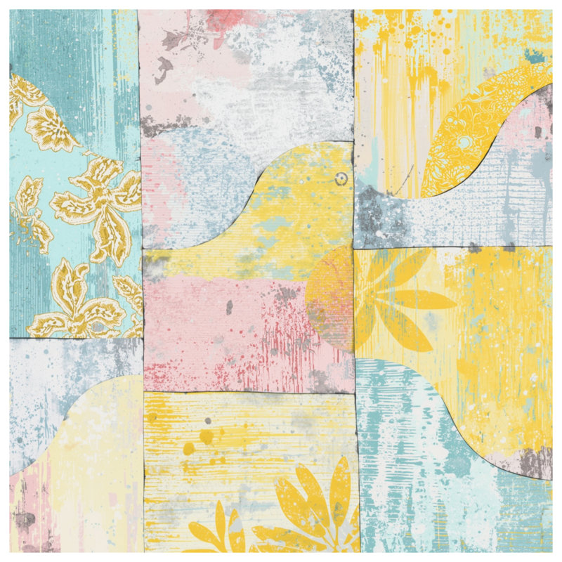 Patchwork Floral Abstract Comforter, Queen