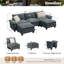 Canapé modulaire de 124 po, canapé surdimensionné en forme de U avec repose-pieds, canapé profond à 5 places avec coussin décoratif-2099733195-2099617113