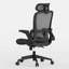 Chaise de bureau ergonomique Okeysen certifiée BIFMA avec appui-tête, système de levage lombaire et accoudoir rabattable