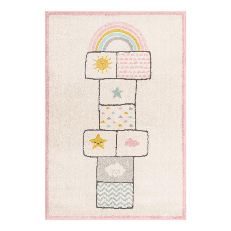 Whimsy Kids Polypropylene Plastic Rug, Rectangle 3'11" x 5'11"