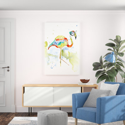 «Smarty-Pants Flamingo», peinture sur toile