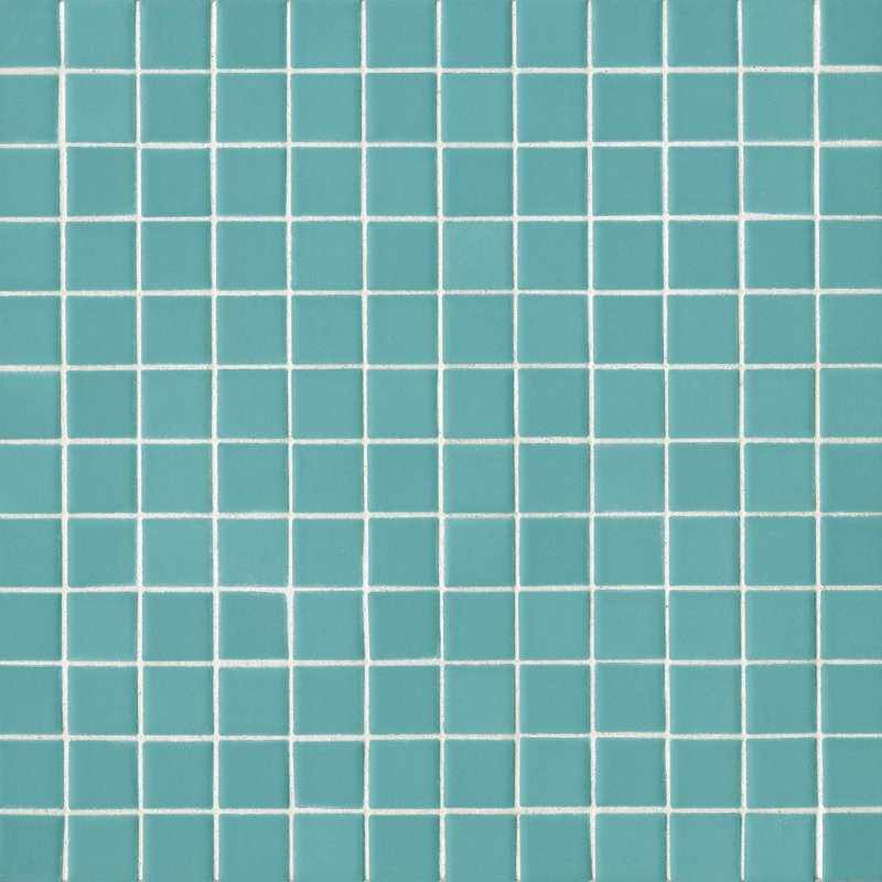 True 1" x 1" Porcelain Grid Mosaic Sheet Tile, Aqua