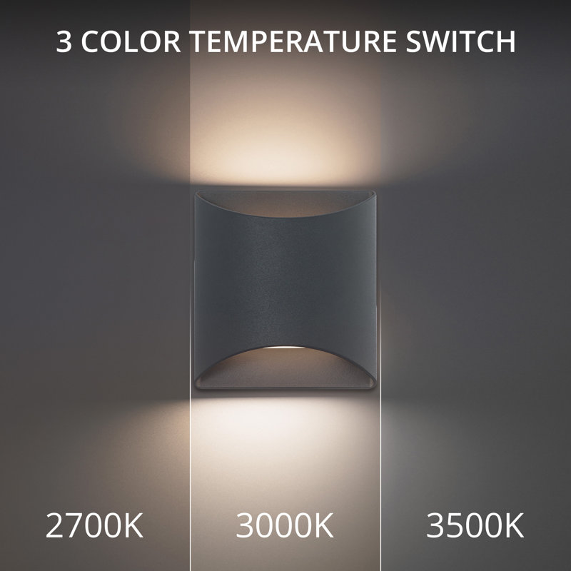 Duet 5.5" LED Wall Sconce 3-CCT 2700K-3000K-3500K, 3500K, Black