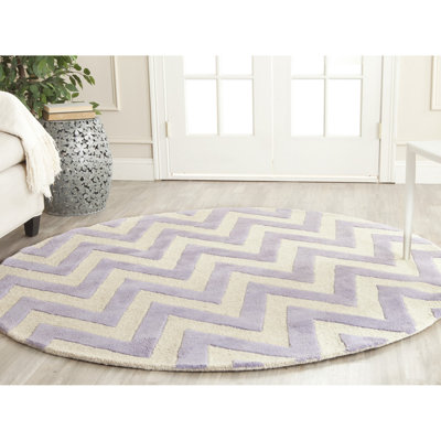 Sanyla Hand Tufted Wool Chevron Rug