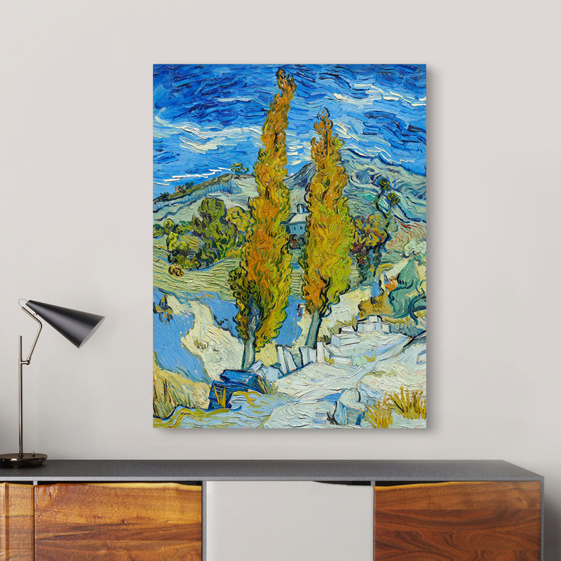 The Poplars At Saint-Rémy by Vincent Van Gogh - Wrapped Canvas Print, 100cm H x 70cm W x 4m D