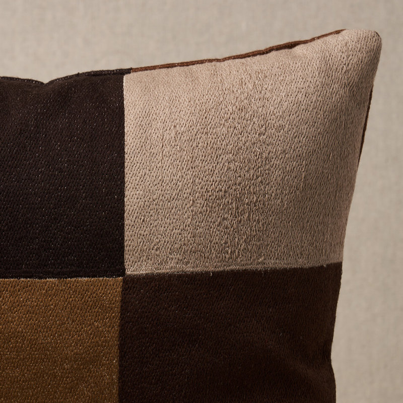 Schumacher x David Kaihoi Embroidered Tile Pillow