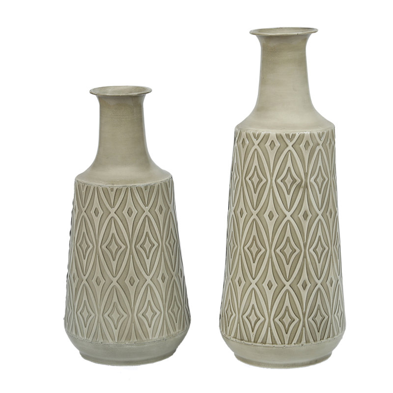 2 Piece Handmade Metal Decorative Vases
