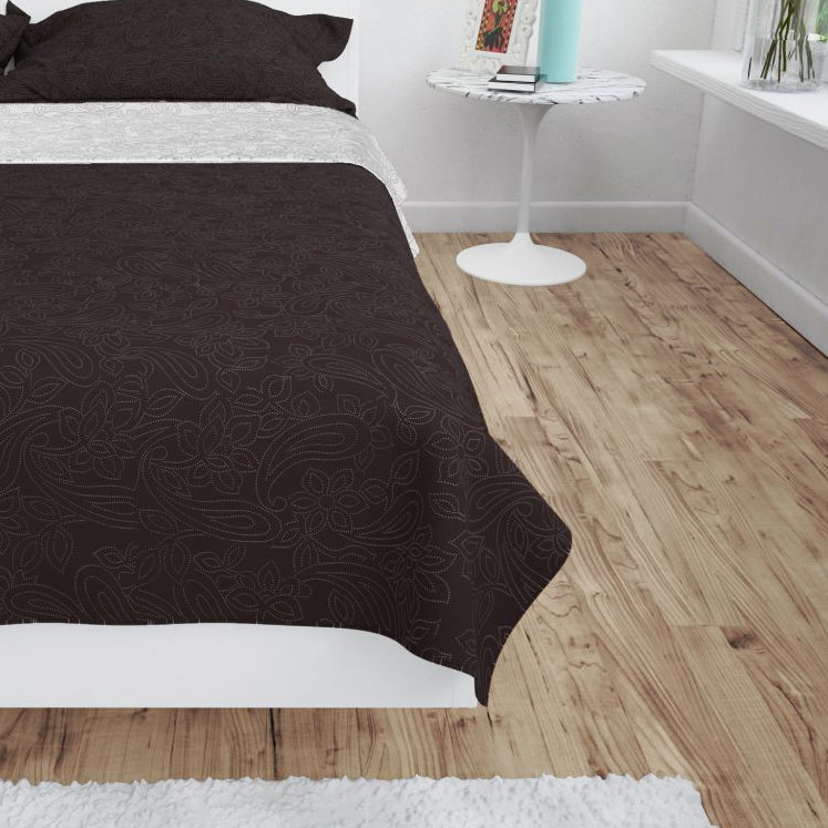 Carpentersville Solid Colour Bedspread, Brown/Cream, 220 x 240 cm Bedspread