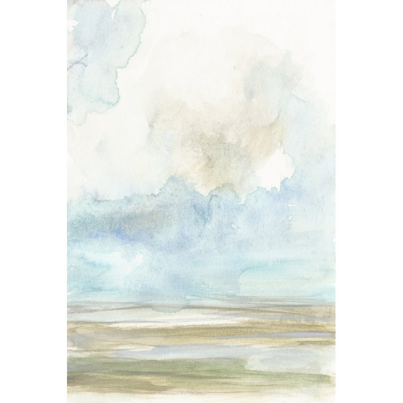 «Clouds over the Marsh II» par Jennifer Goldberger, reproduction d'art sur toile, H 12 po x l 8 po, Toile tendue