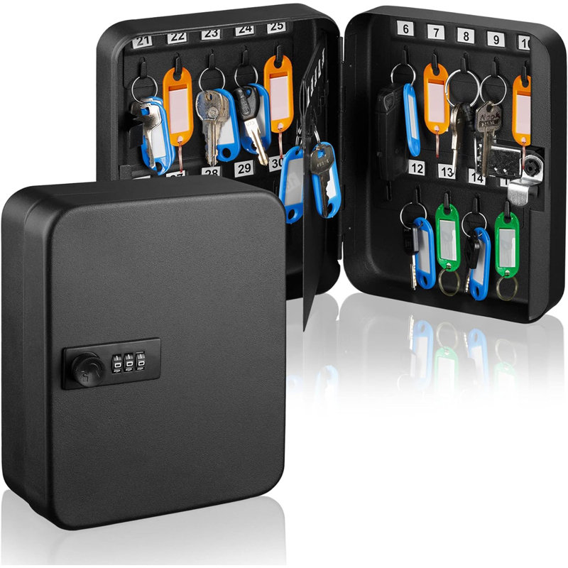 Key Cabinet with Dial / Combination Lock, Black