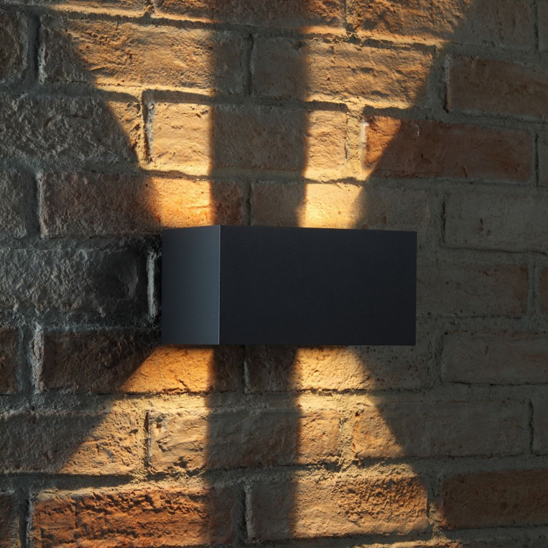 Outdoor Integrated LED Adjustable Beam Up & Down Wall Light, Anthracite