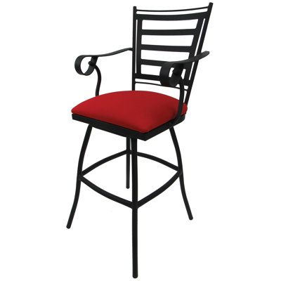 Darin Metal Outdoor Stool with Cushion