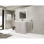 Meuble-lavabo de 36 po avec lavabo en résine blanche. 2 portes à fermeture en douceur, élégance moderne. Intérieur spacieux, lavabo, charnières silencieuses, poignées en métal tendance. Contreplaqué, kaki. Assemblage requis Autoportant-187279351
