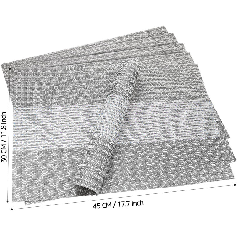 Latitude Run® 18" Glitter Vinyl Placemat, Gray