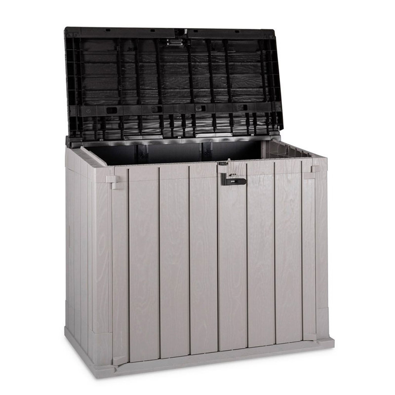 Toomax Stora Way All Weather Outdoor XL Storage Shed Cabinet, Anthracite/Taupe Grey, 5' x 3'