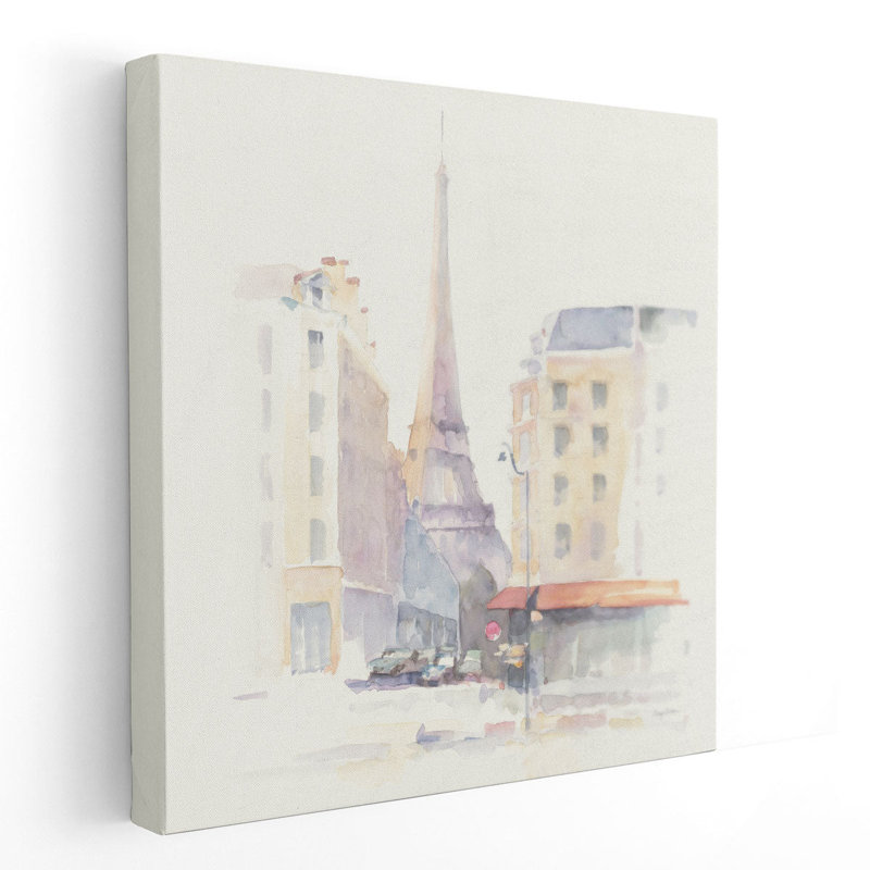 Paris matin - reproduction d'art sur toile, H 12 po x l 12 po