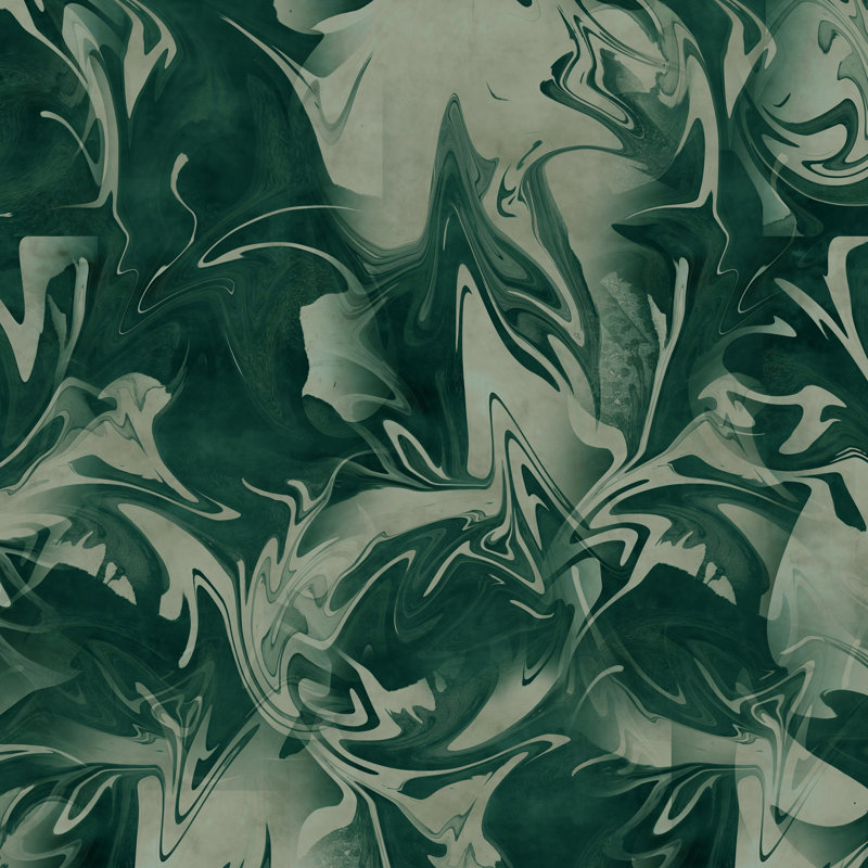 Abstract Wallpaper Double Roll, Deep Green