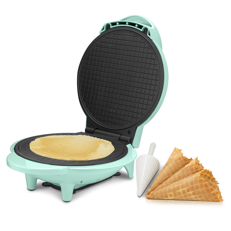 Mint Electric Nonstick Waffle Cone Maker with Shaper Roller