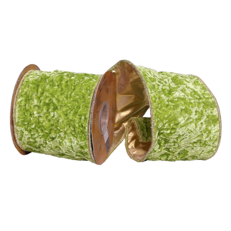 Ruban de Noël à bord câblé, Vert vif
