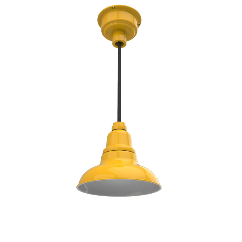 Luminaire suspendu 1 lumière del à simple dôme Idella, Jaune, H 9 po x l 8 po x P 8 po