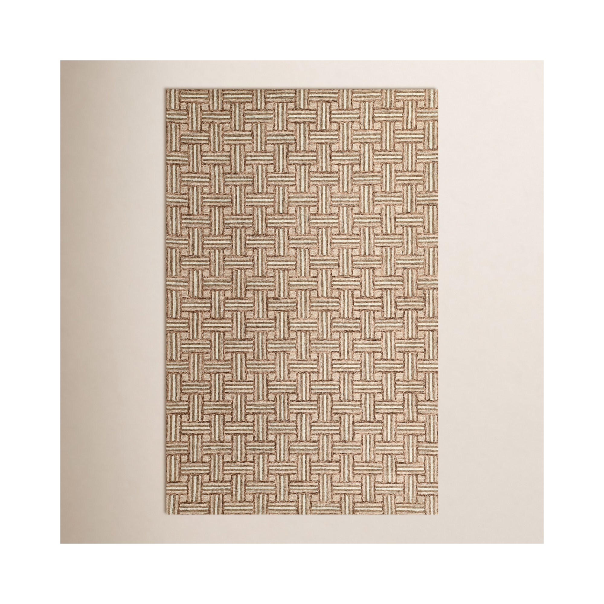 Abbott Hand Tufted Wool Tan Rug, Rectangle 2' x 3'