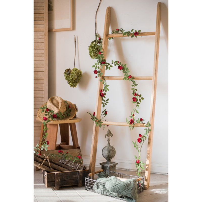 Tige de roses de vigne en soie, Rouge