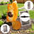 Solar Squirrel Outdoor Floor Lamp With Remote Control & Timer, Cute Solar Powered Integrated Led Table Lamp