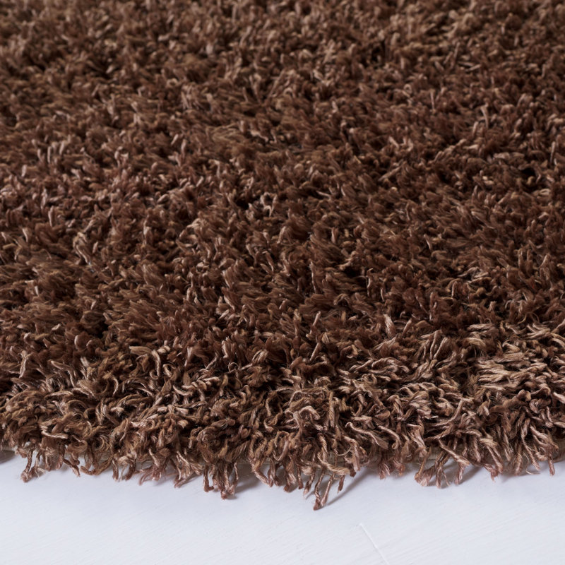 Tapis brun clair touffeté à la main Assar , Rond 7 pi