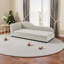 Canapé surdimensionné pour chiens de taille moyenne / grande - dossier moderne à vagues irrégulières, accoudoir simple, tissu en lin respirant de qualité supérieure, coussin moelleux et pieds en plastique bas-1219457367