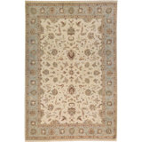 Cornwall Wool Oriental Area Rug in Beige/Gray