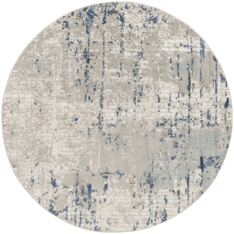 Tapis bleu et gris 5 pi
