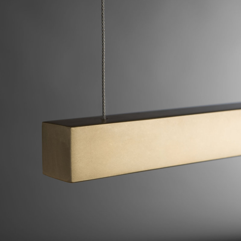 Art + Alchemy 1 - Light Simple Linear LED Pendant, Modern Brass