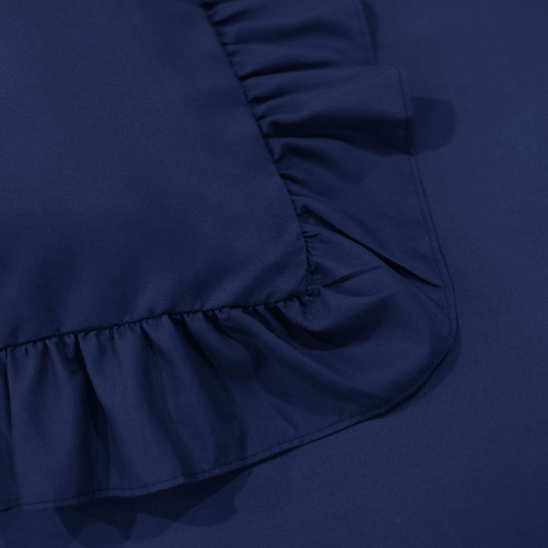 Amiela Microfiber Solid Colour Duvet Cover with Pillowcases Included, Double + 2 Standard Pillowcases, Blue