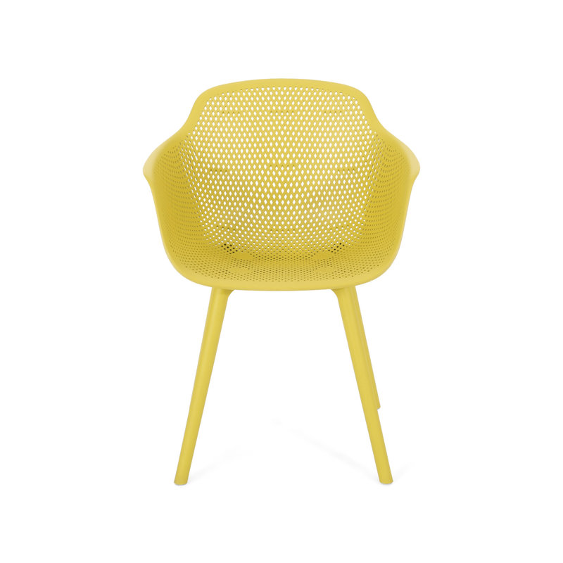 Modern Yellow Polypropylene Seat - Lotus Style Outdoor Chair With Fatigue Feature And Stable Support Fade