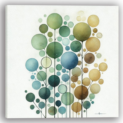 Earthy Tones Circle Harmony, reproduction d'art sur toile abstraite