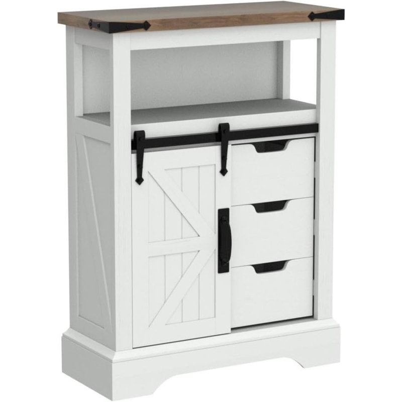 Taeron Oak Freestanding Bathroom Cabinet, White