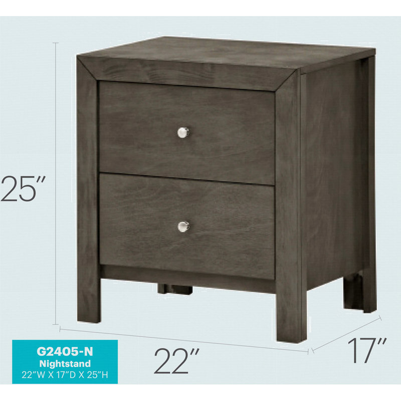 Chic Gray Transitional Nightstand