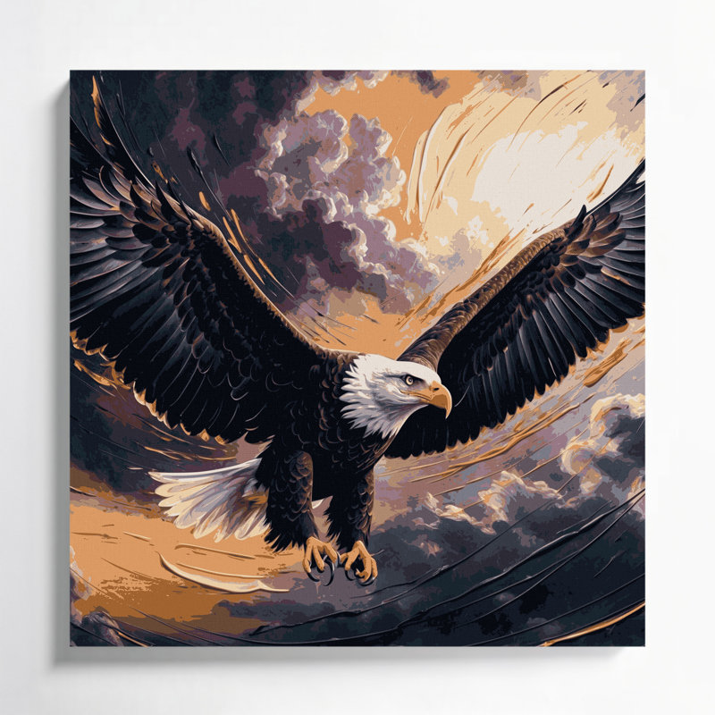 «Birds Bald Bald», art mural sur toile, H 12 po x l 12 po