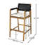 Tabourets de bar d'extérieur en bois d'acacia Brendalyn Modern Coastal-127283807-127283809