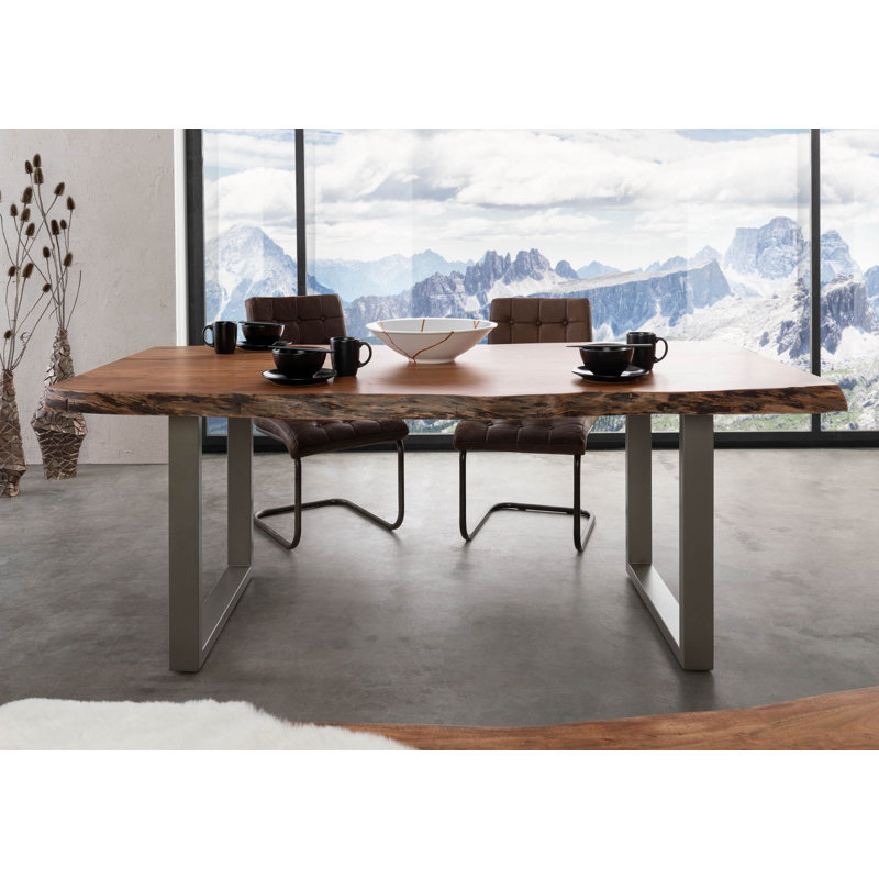 Dining Table, H76 x L160 x W90cm, Natural, Silver
