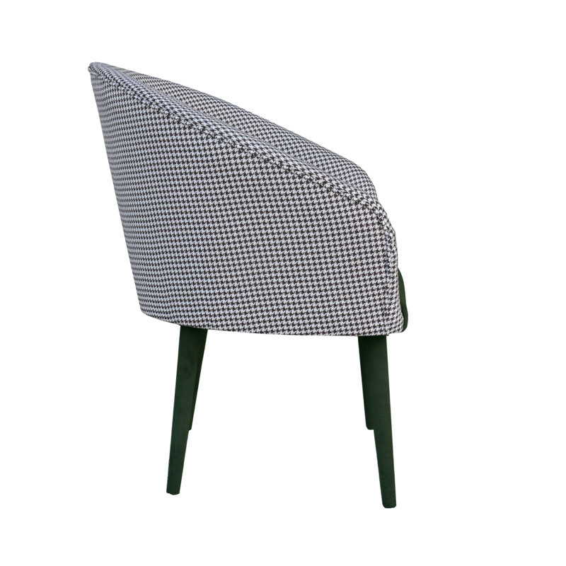 Plum Upholstered Barrel Chair, Bottle Green