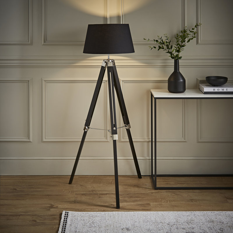 Bella Vista 175cm Tripod Floor Lamp, No Bulb, Black