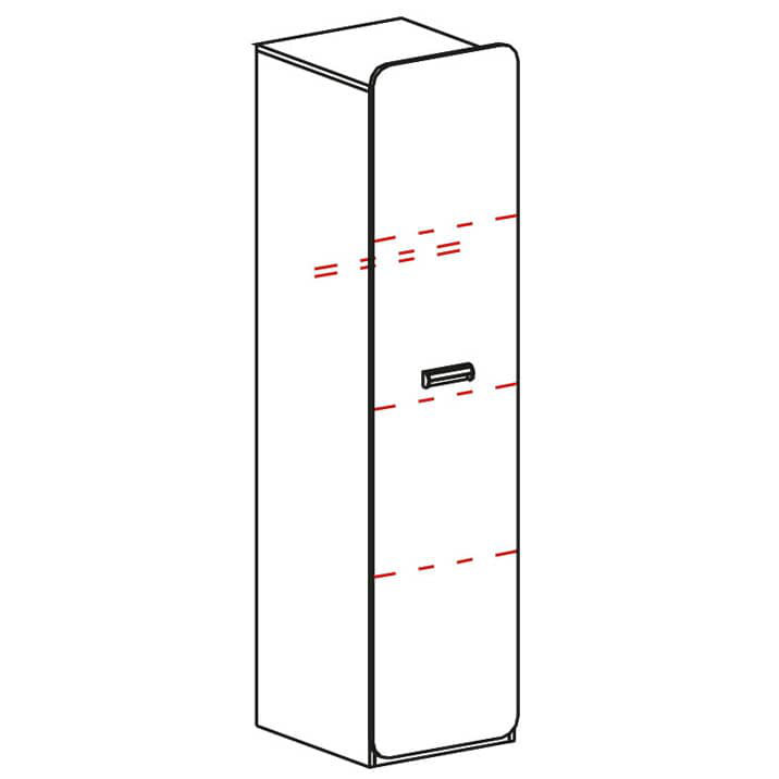 Ofir Rectangle Highboard Accent Chest, White Matt/Oak Nash