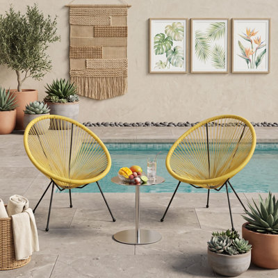 Chaises longues de patio en faux rotin tressé