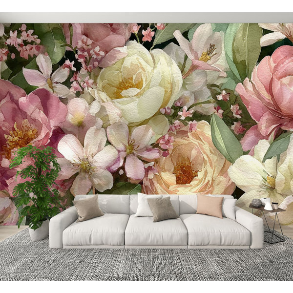 Red Barrel Studio® Boho Peel and Stick Wallpaper Romantic Springtime ...