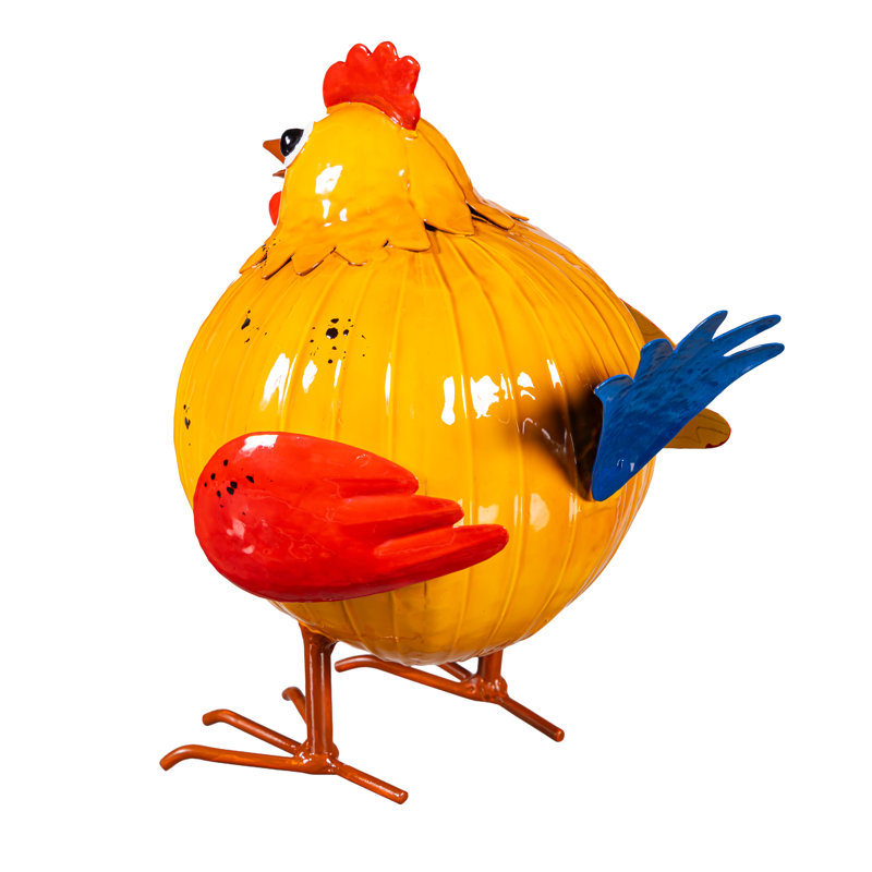 Statue de jardin en métal en métal Portly, 9 po